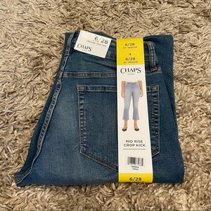 Chaps Mid Rise Crop Kick Jeans